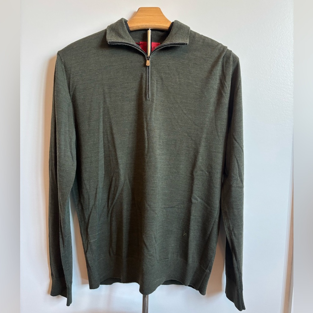 Isaia Wool Quarterzip Sweater Men’s M